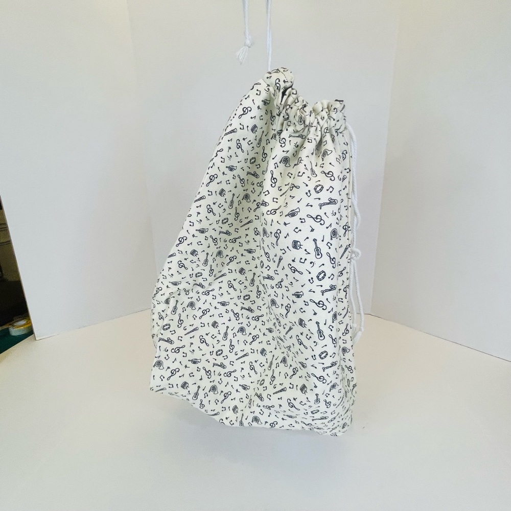 Music Themed Cloth Drawstring Bag / Tote / Travel Bag